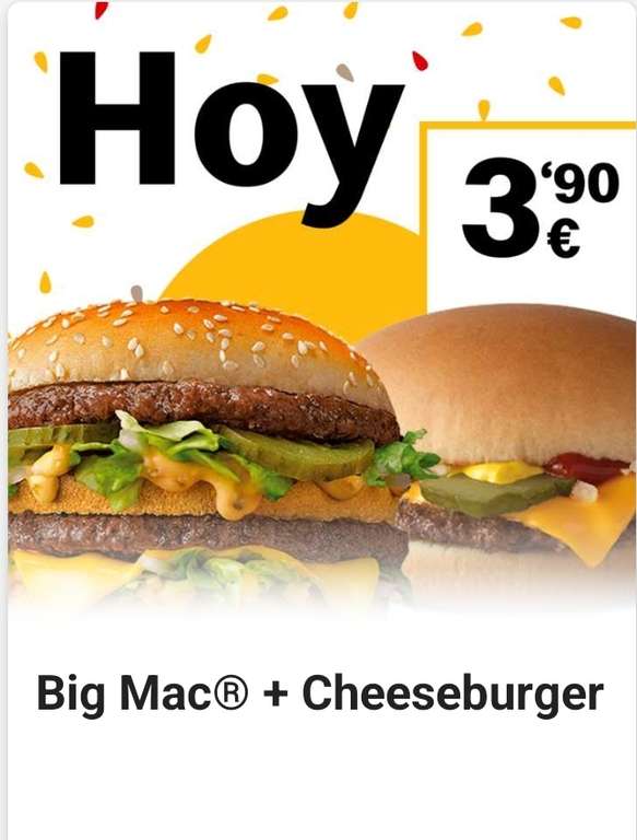 Oferta Flash - Big Mac + Cheeseburger