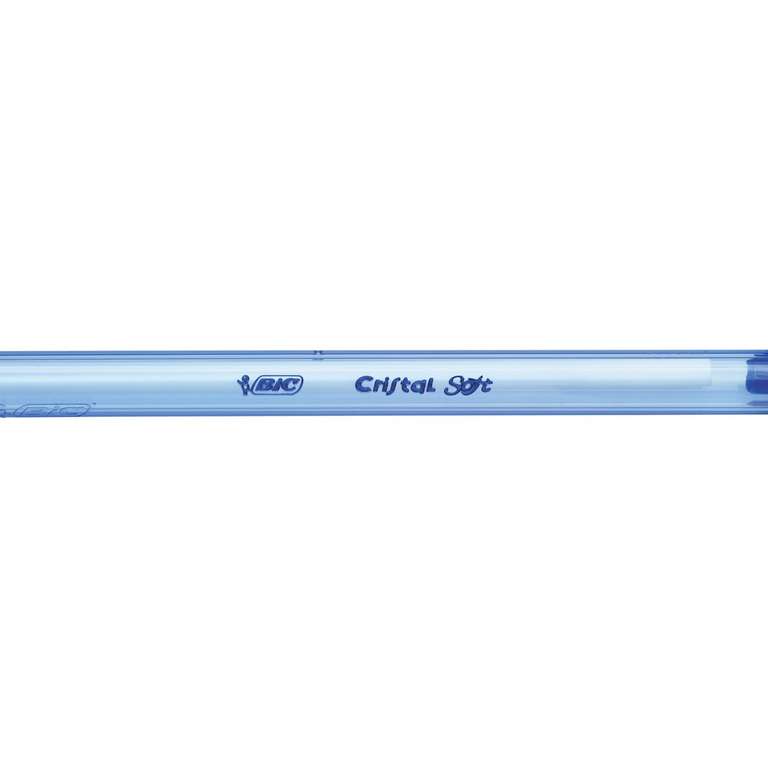 BIC Cristal Soft Bolígrafos punta media (1.2 mm) - color azul, caja de 50 unidades