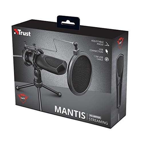 Trust Gaming GXT 232 Mantis Micrófono USB con Trípode y Filtro Pop