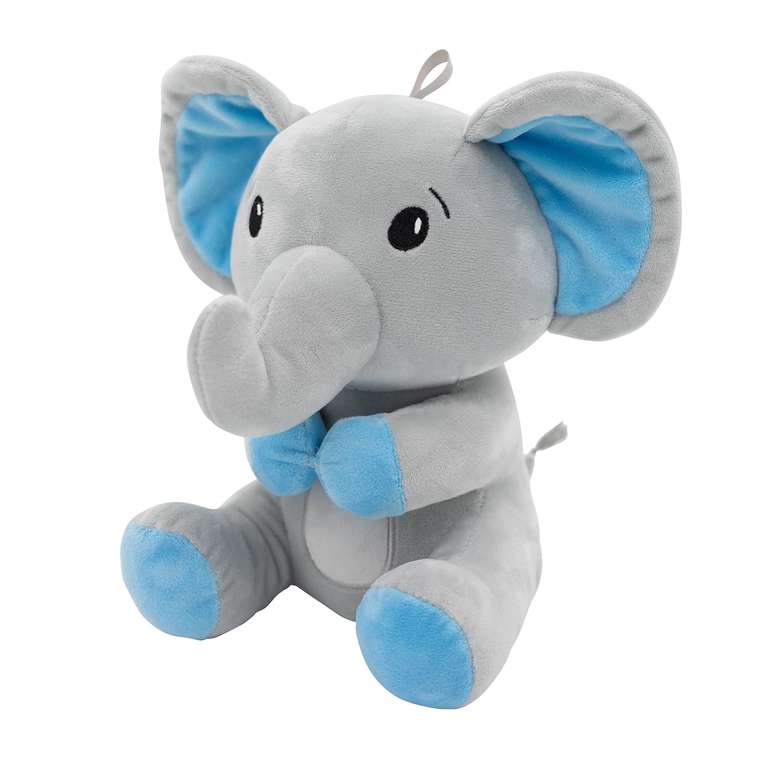 Peluche Elefante con Orejas Azules 21cm