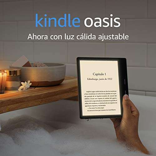 Kindle Oasis, luz cálida ajustable, resistente al agua, 32 GB, wifi, color grafito