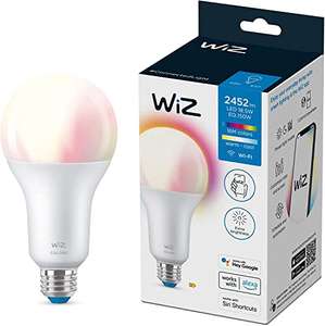 WiZ - Bombilla LED Inteligente Wi-Fi, 18,5W (Eq. 150 W) A80 E27, Luz Blanca y de Colores