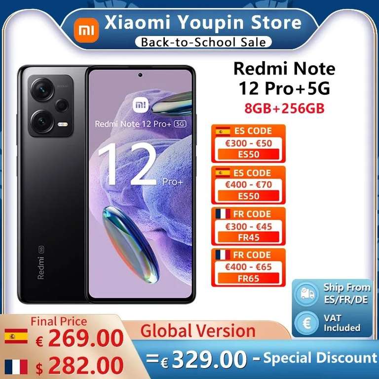 Xiaomi Redmi Note 12 Pro + Plus, versión Global, 5G, NFC, 8GB + 256GB, cámara de 200MP, 120Hz, AMOLED, carga de 120W