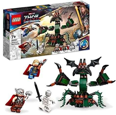 LEGO 76207 Marvel Ataque sobre Nuevo Asgard, Monstruo de Juguete, Set de Construcción, Martillo Thor, Stormbreaker,