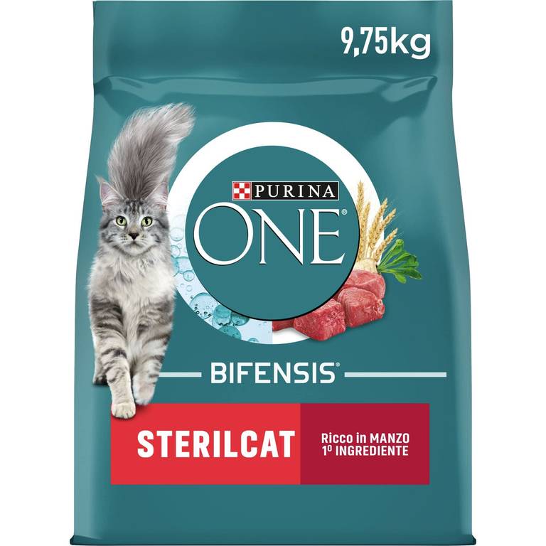 Purina One – Gato bifensis Especial esterilizado Carne de Vaca y Trigo croquetas para Gatos Adultos 9,7 kg