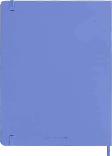 Moleskine - Cuaderno Clásico con Hojas de Rayas, Tapa Blanda y Cierre con Goma Elástica, Tamaño XL 19 x 25 cm, Color Azul Hortensia