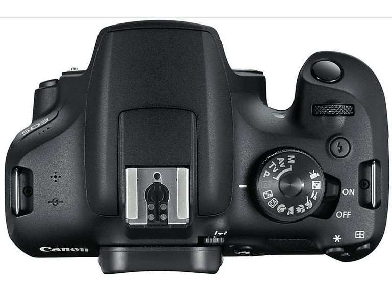 Kit cámara réflex - Canon EOS 2000D, 24.1MP CMOS APS-C, Vídeo Full HD, Negro + Objetivo Canon EF-S 18-55mm f/3.5-5.6 DC III