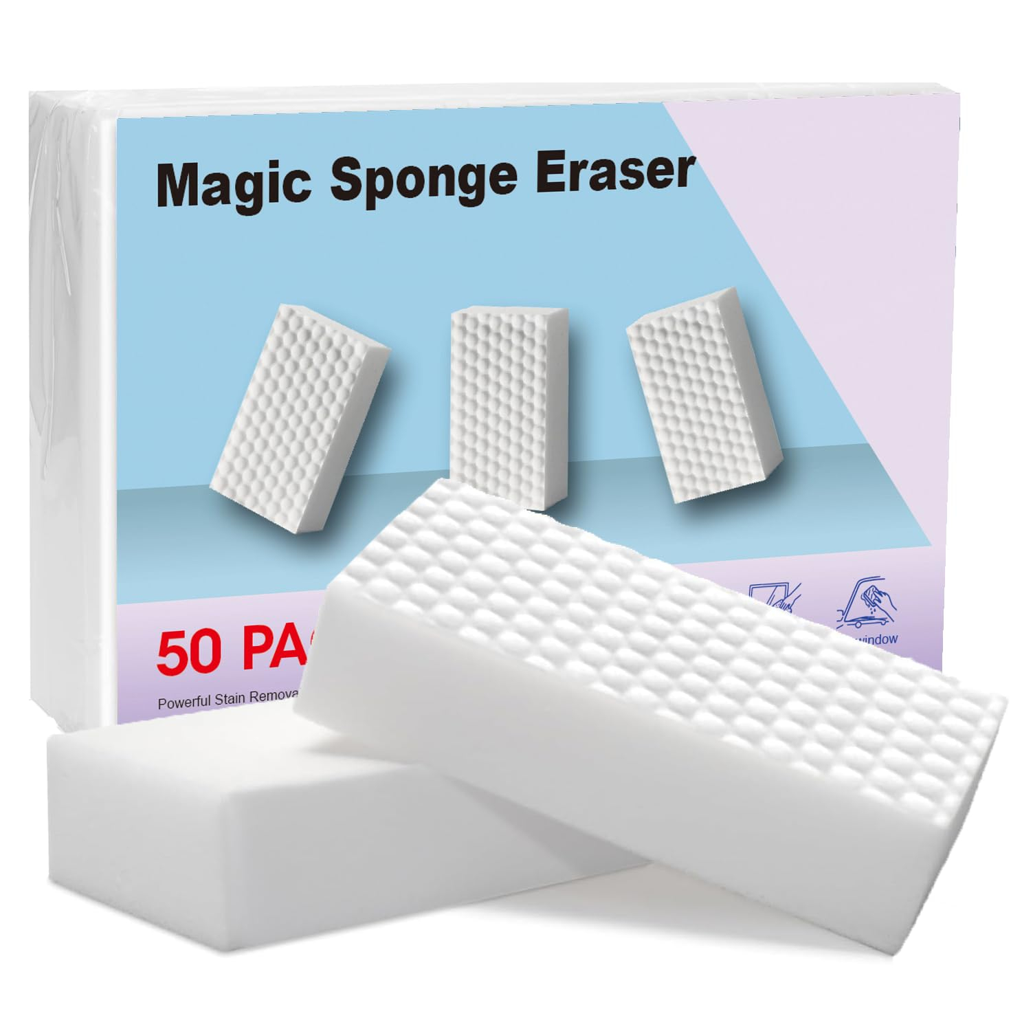 50 Esponjas de limpieza de alta densidad Magic Eraser
