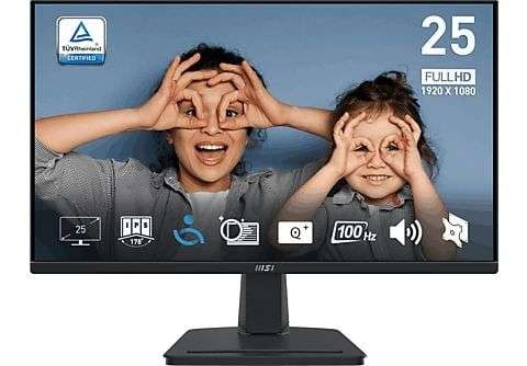 Monitor - MSI PRO MP251, 24.5", FHD, 4 ms, 100 Hz, Panel IPS, Tecnología EyesErgoc, Negro