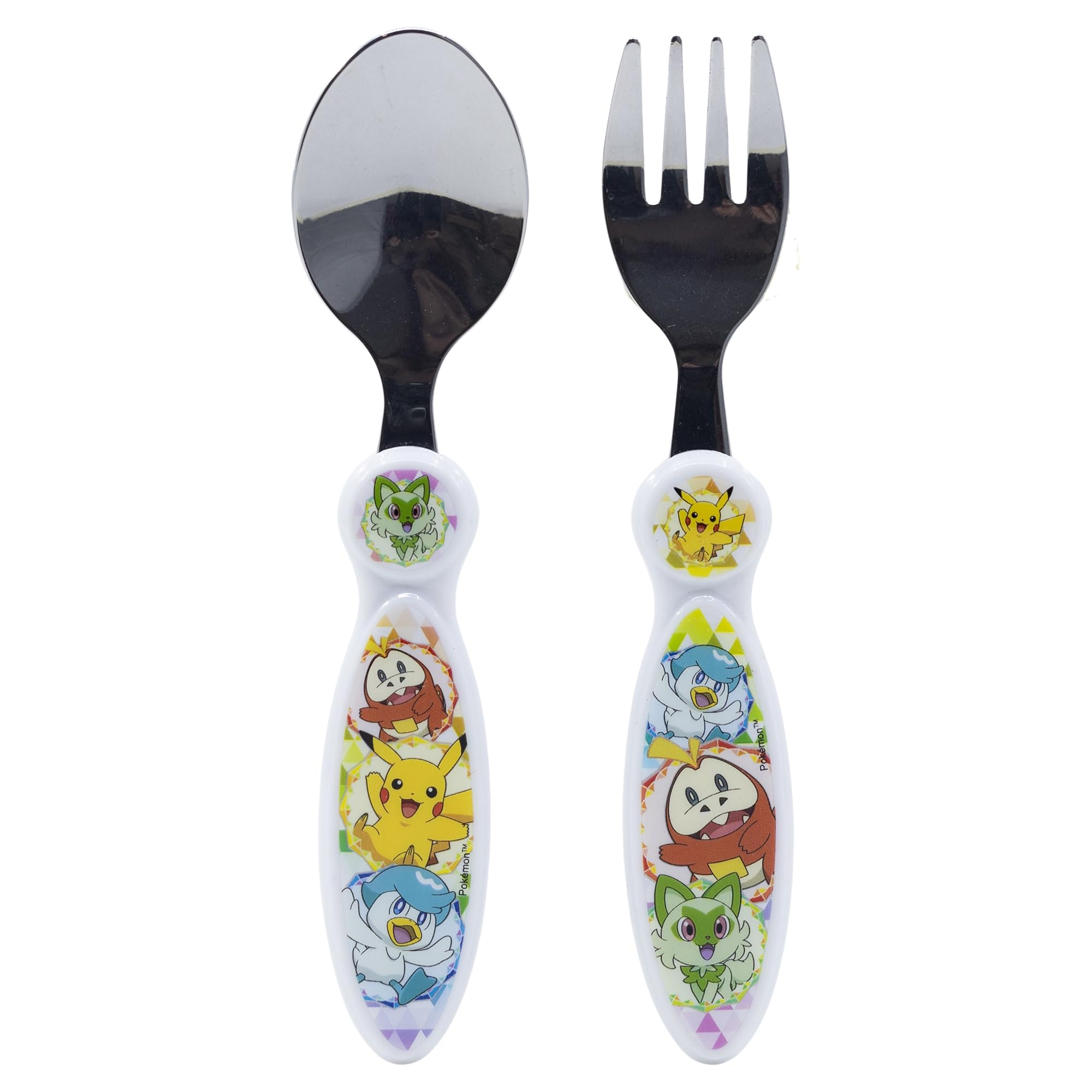 Set de 2 cubiertos infantiles, cuchara y tenedor, Pokemon