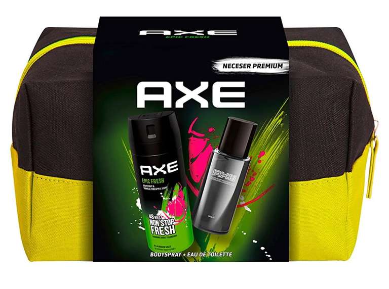 Axe Neceser Hombre Set de Baño con Bolsa de Aseo Epic Fresh Desodorante BodySpray 150 ml + Eau de Toilette 100 ml