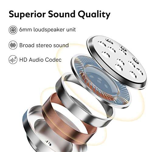 QCY Auriculares inalámbricos T17 Bluetooth 5.1 Micrófono y Control Táctil, Llamada de Reducción de Ruido, Latencia Ultrabaja, IPX5