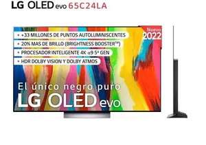 LG OLED65C24LA - Televisor - Clase F, 164cm, 65 (llévate hasta 1000€ de reembolso, ver descripción)