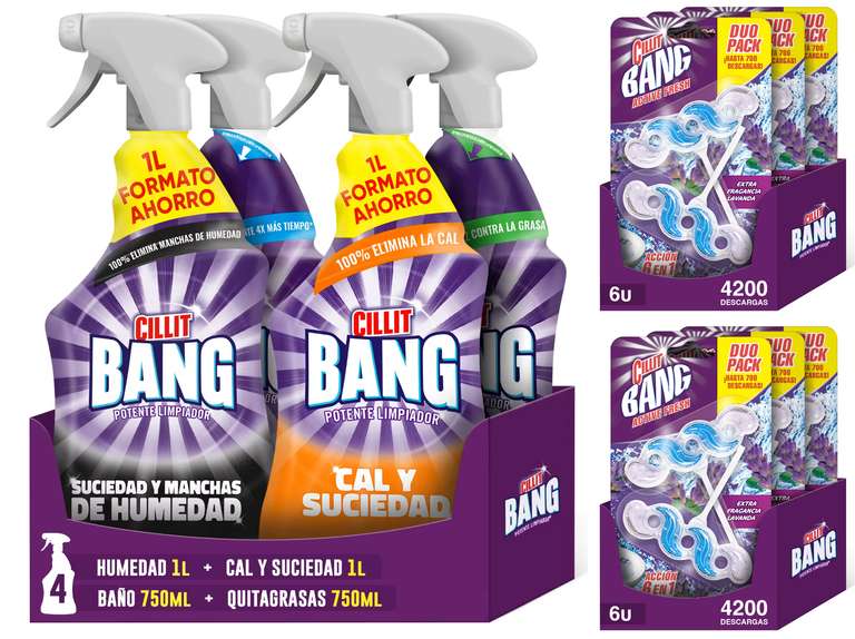 4x Sprays Cillit Bang + 12x Colgadores WC [3x AROMAS] [15,40€ NUEVO USUARIO]