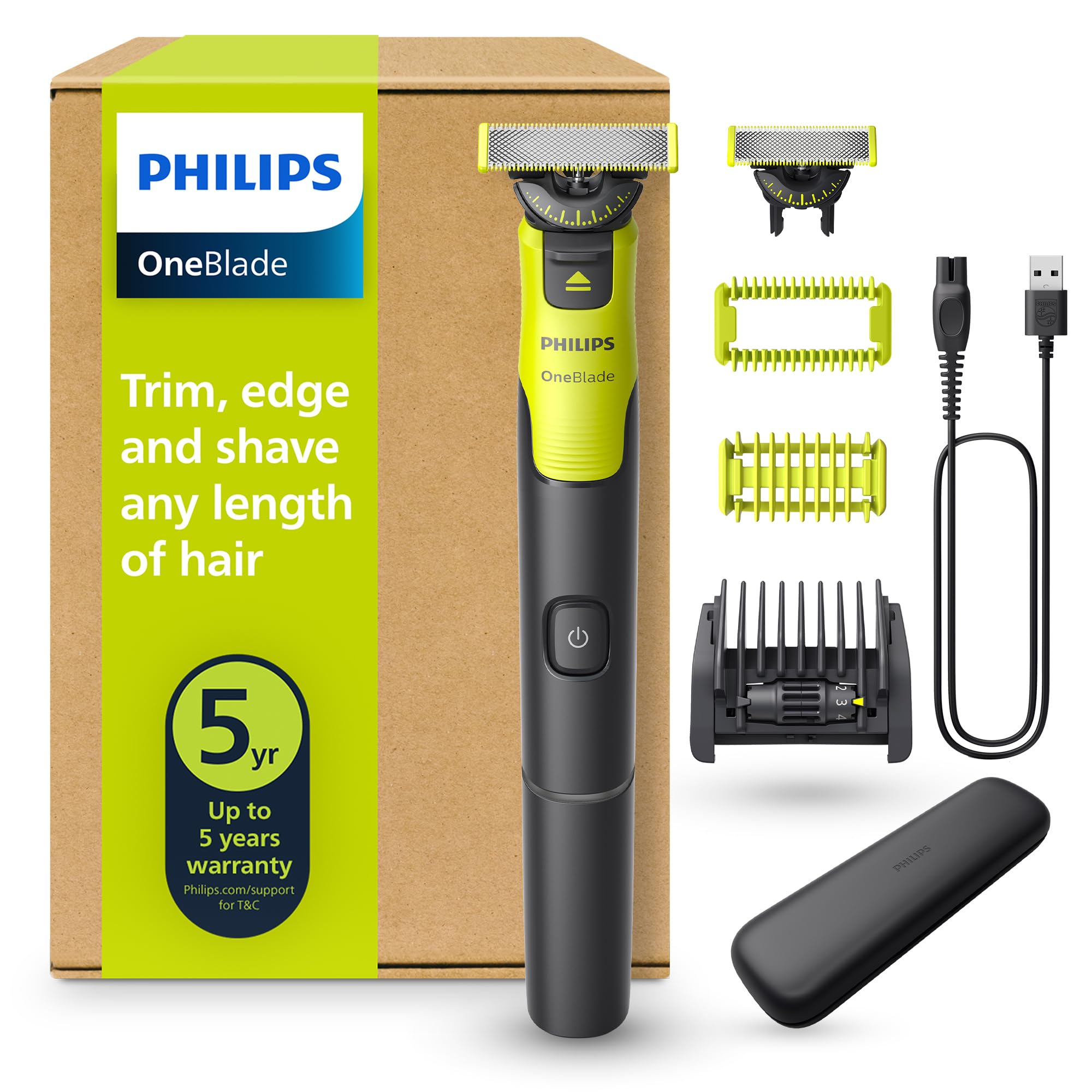 Philips OneBlade 360 Auténtico Barbero QP4631/65 - Afeitadora y Recortadora Conectada