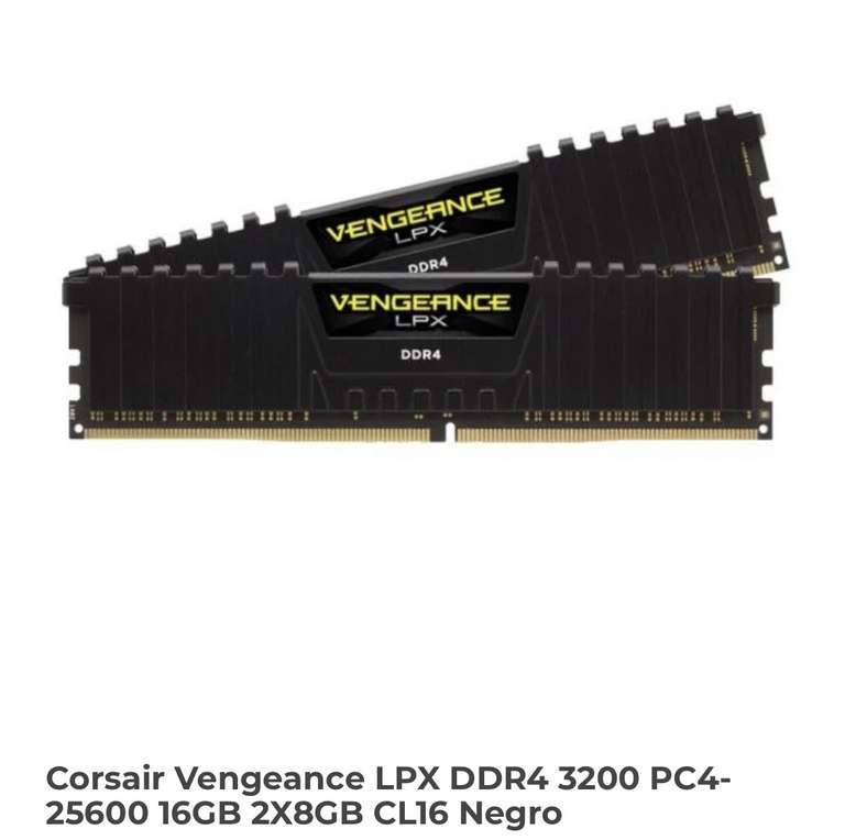 Memoria RAM DDR4 Corsair Vengeance 3200Hz