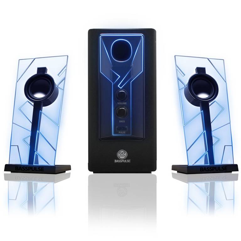 GOgroove BassPULSE 2.1 Altavoces PC Gaming con Luces LED y Subwoofer Activo