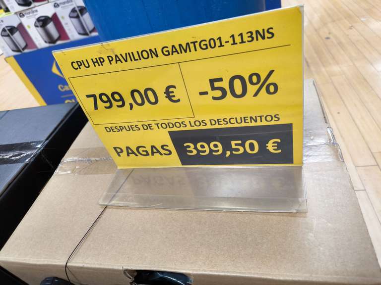 HP Pavilion Gaming PC Sobremesa (i5, Nvidia 1660 6gb, 16gb ram, Ssd 512gb + 1tb) Outlet Carrefour Atalayas Murcia