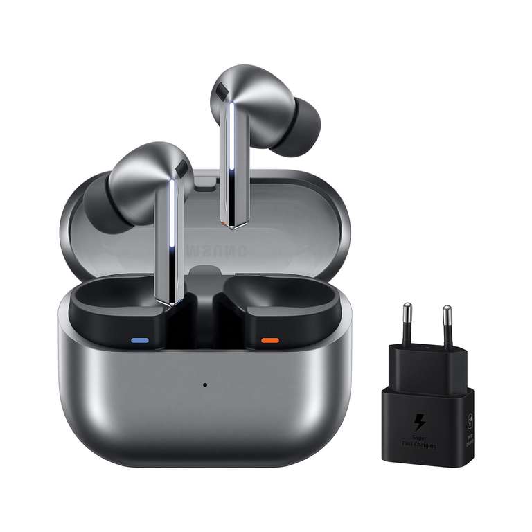 Samsung Galaxy Buds3 Pro + Cargador - Auriculares Inalámbricos, Cancelación de Ruido, Bluetooth, Audio 361, Sonido Hi-Fi (Versión Española)