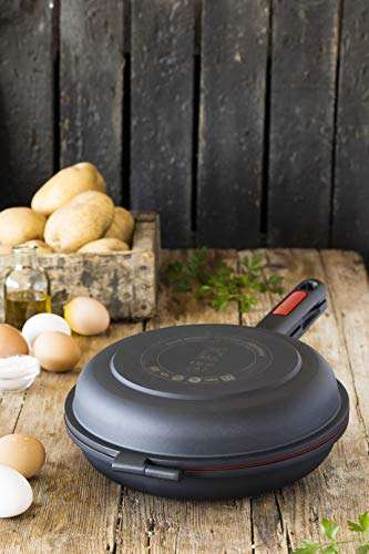 Bra Dupla Première Sartén Doble para tortilla apta para todo tipo de cocinas incluida inducción, diámetro 24 cm, con recetario de regalo