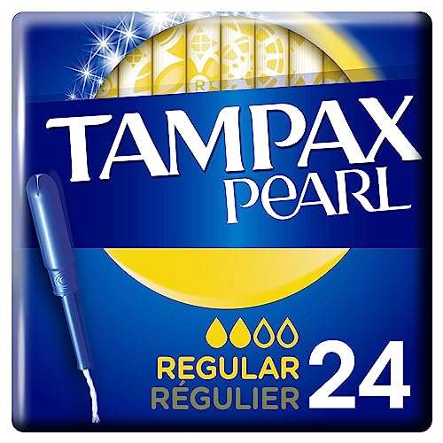 3 x Tampax Pearl Regular Tampones Con Aplicador, Se Adaptan A La Forma De Tu Cuerpo, Evitan Pérdidas, 24 Unidades [Unidad 2'63€]