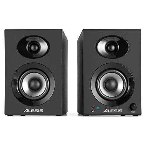 Alesis Elevate 3 MKII - Pareja de altavoces de escritorio y monitores de estudio amplificados, para producción musical, 60W