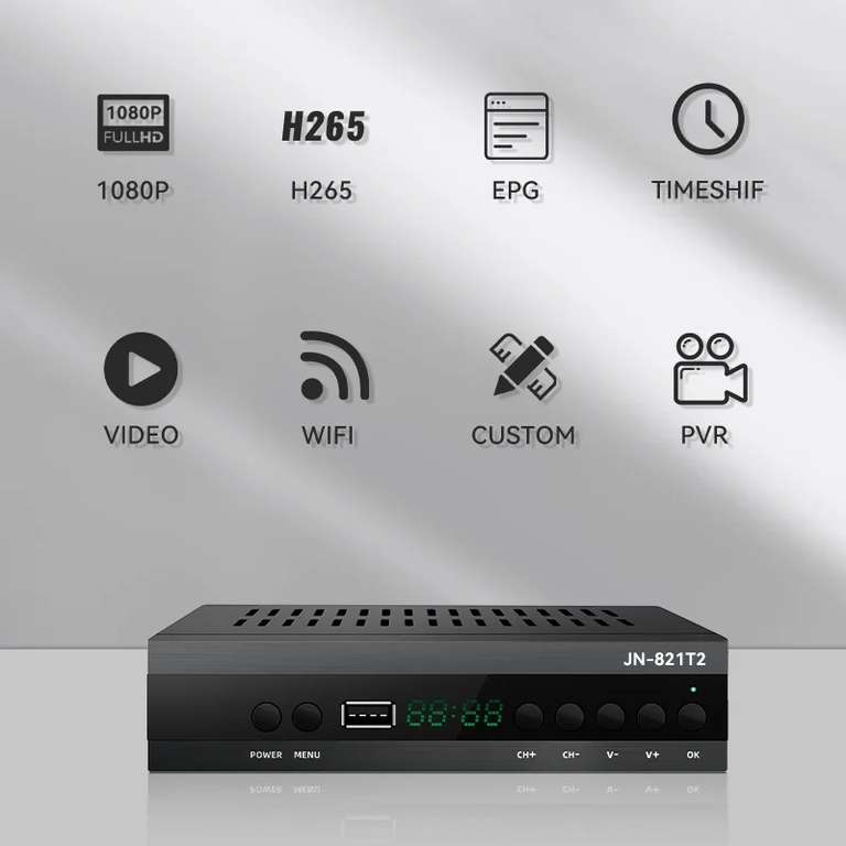 2024 TDT HD TV receptor España DVB T2
