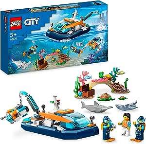 Set de juguetes de construcción LEGO City 60377 Barco de Exploración Submarina,
