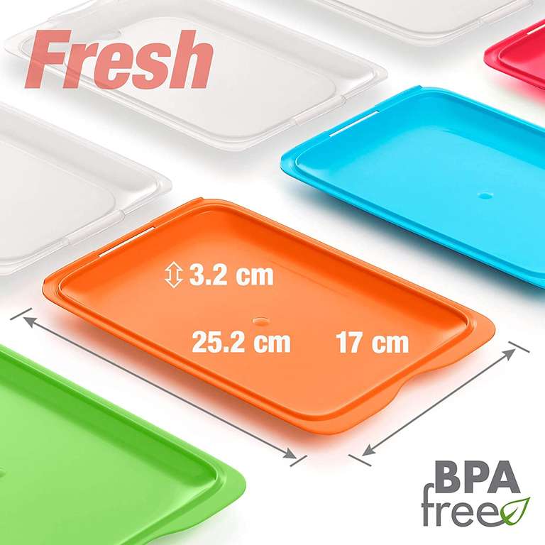 Tatay Set de 4 Unidades Porta Embutidos y Alimento Fresh, Libre de BPA Medidas 17 x 3,2 x 25,2 cm