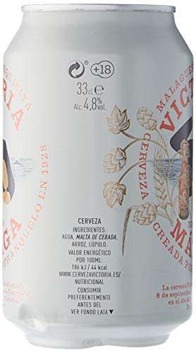 Victoria Cerveza - Paquete de 24 x 330 ml - Total: 7920 ml [En ECI 2ª unidad al 50%. El Pack de 24 a 10,26€]