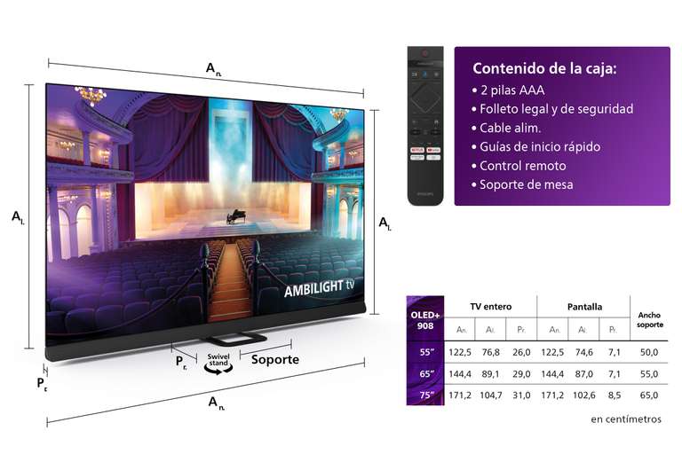 Philips Ambilight TV OLED+ 908 77" 4K UHD