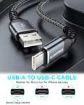 [2 Pack 2M] BLACKSYNCZE Cable USB C, 3,1A Cargador Tipo C Nylon Cable Tipo C Carga Rápida y Sincronización para Samsung
