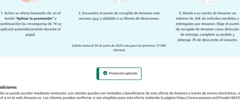 Consigue 7 euros de descuento al utilizar la recogida de Amazon (Cuentas seleccionadas)