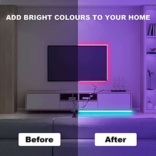 Tiras LED, HOVVIDA 20M Bluetooth 5050 RGB 12V para Habitación, Controladas por APP, IR, 16 Mill de Colores, 28 Estilos, Modo Horario