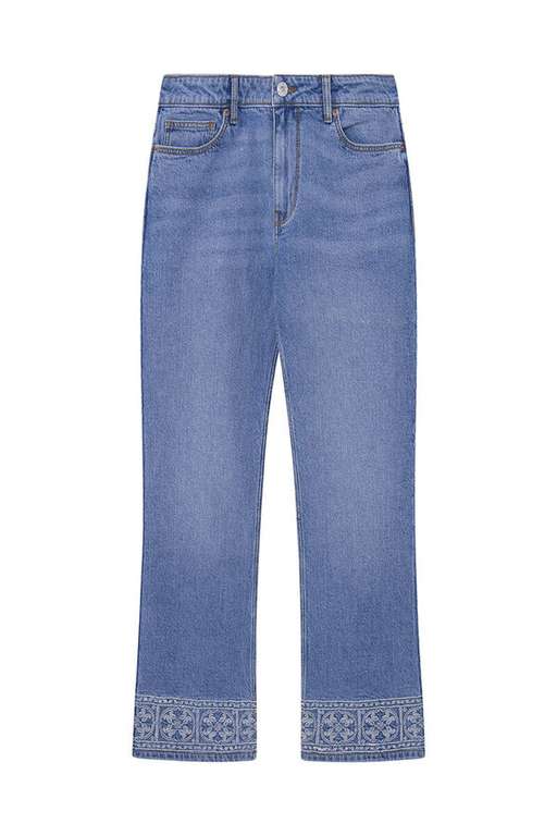 Springfield Jeans Straight Cropped Bordados