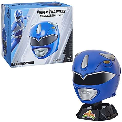 Power Rangers Lightning Collection - Casco de coleccionista premium del Ranger Azul - Tamaño natural