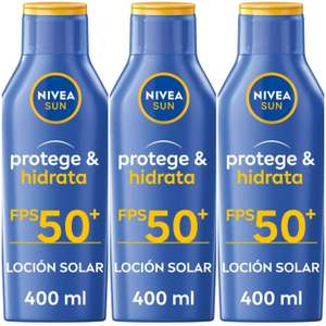 NIVEA SUN Protege & Hidrata Leche Solar FP50+ (3 x 400 ml) También FP 30