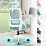 ALFORDSON Silla Escritorio Ergonómica con Reposabrazos Abatibles,Sillas Oficina Ejecutiva con Ajustable Reposacabezas (varios colores)