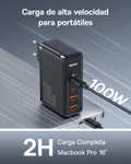 Baseus Cargador USB C rápido 100 W, PD alimentación con GAN II Tech de 4 Puertos [2USB-C + 2USB]