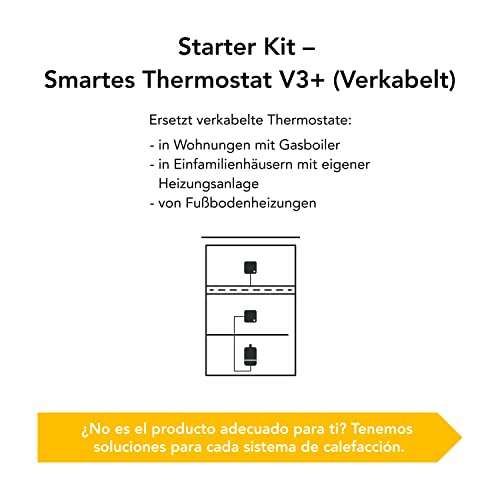 tado° Termostato Inteligente Cableado – Kit de Inicio V3+, Control inteligente de calefacción,