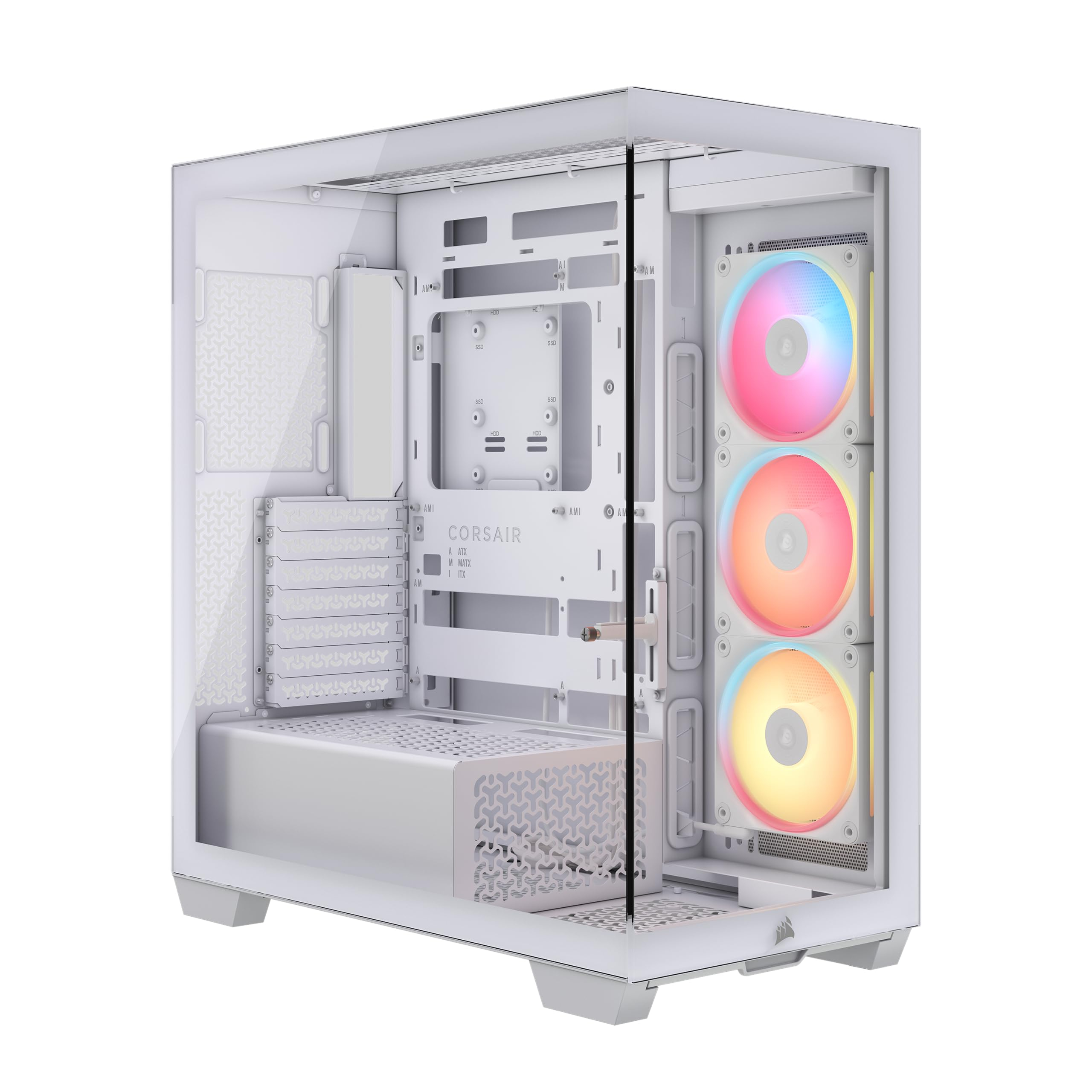 Caja PC Corsair 3500X LX-R RGB iCUE LINK Blanca | 3x LX120-R RGB | Hub iCUE LINK | Cristal templado | E-ATX