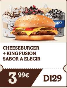 Cheesesburger + King Fusión sabor a elegir