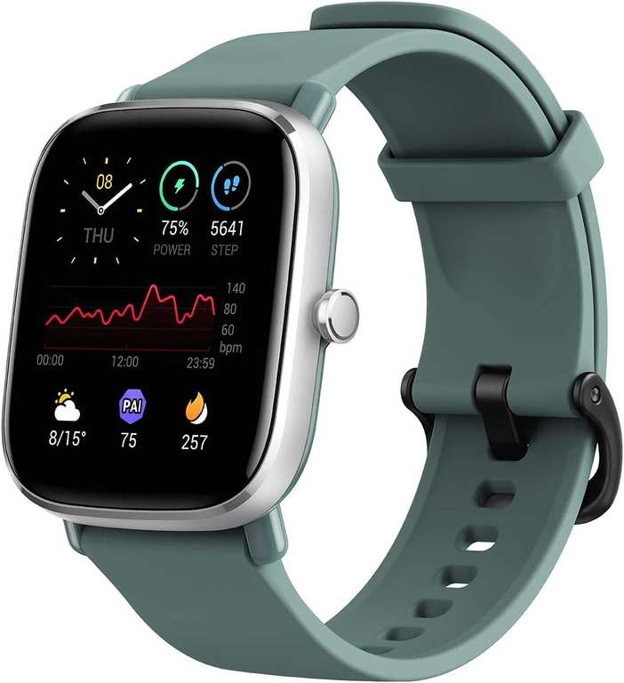Amazfit GTS 2 Mini New Version 2022 - Smartwatch AMOLED, GPS, Alexa, Personalizable, Resistente al Agua (verde, negro y azul)