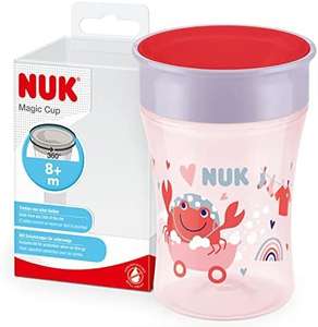 NUK Magic Cup vaso antiderrame bebe, Borde a prueba de derrames de 360°, +8 meses, Sin BPA, 230 ml, Cangrejo