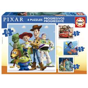 Conjunto de Puzzles Progresivos infantiles Pixar 12-16-20-25 piezas