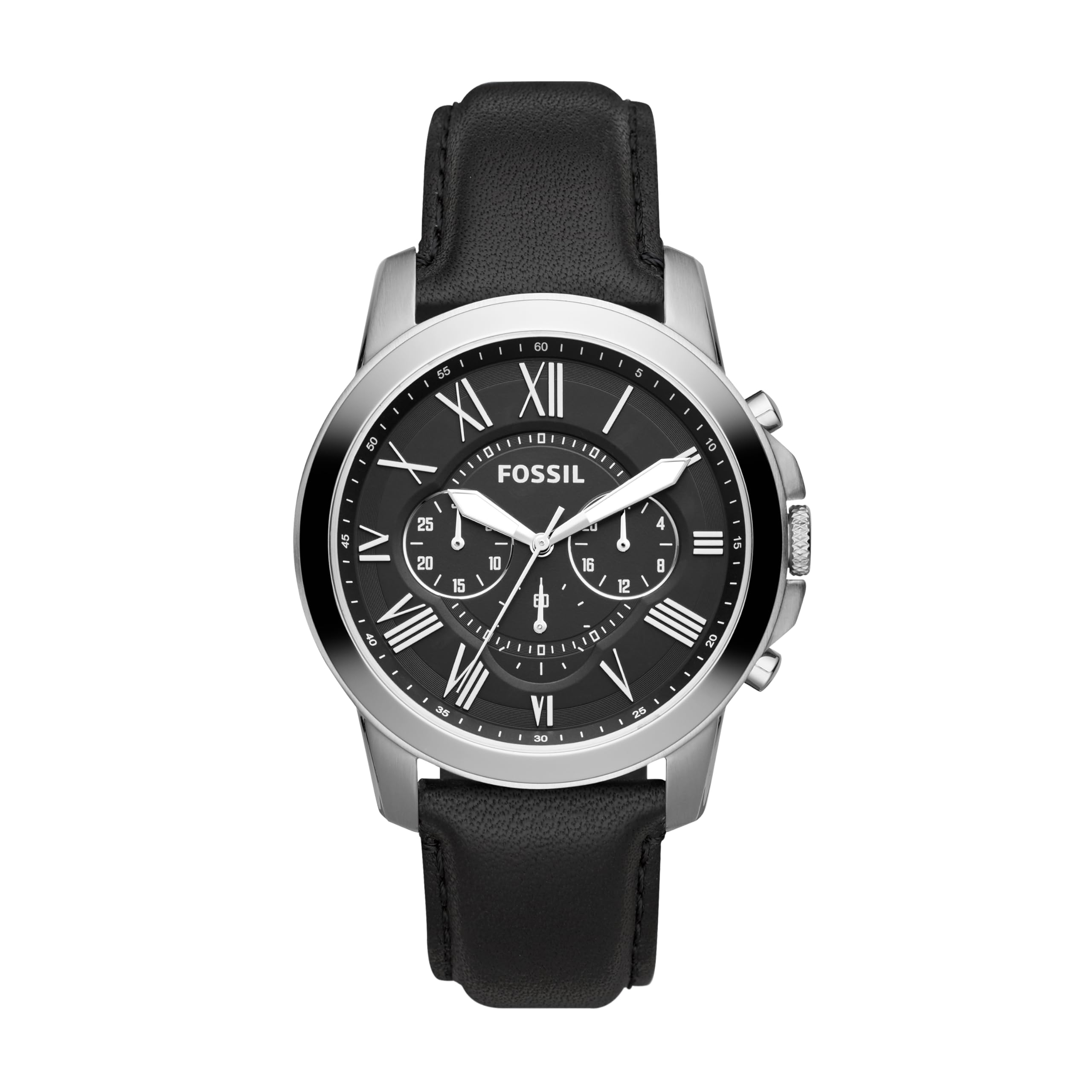 Fossil Grant Reloj para Hombre con correa de cuero y acero inoxidable