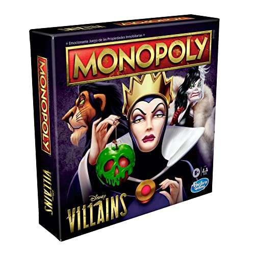 Juego de Mesa Monopoly: Disney Villains Edition para niños de 8 años en adelante - Juega como un Villano clásico de Disney, también en Eci