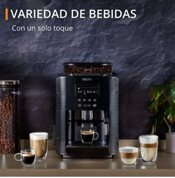 Cafetera Superautomática Krups Essential, Digital, Espumador De Leche,  Negra
