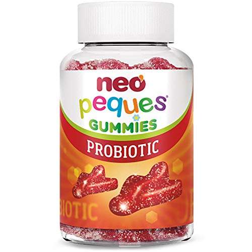 NEO PEQUES | Gummies Probiotic | 30 Gominolas | Beneficiosas para el Sistema Digestivo y las Defensas | Con Probióticos y Vitamina B - Fresa