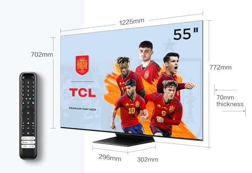 TCL 55QM8B - TV MiniLED 55” QLED 144Hz, 4K HDR Premium 1300nits, Dolby Vision IQ & Atmos, Onkyo, Google Assistant, Game Master Pro 2.0